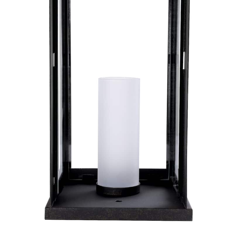 Black Modern Integrated LED Indoor/Outdoor Wall Lantern Sconce