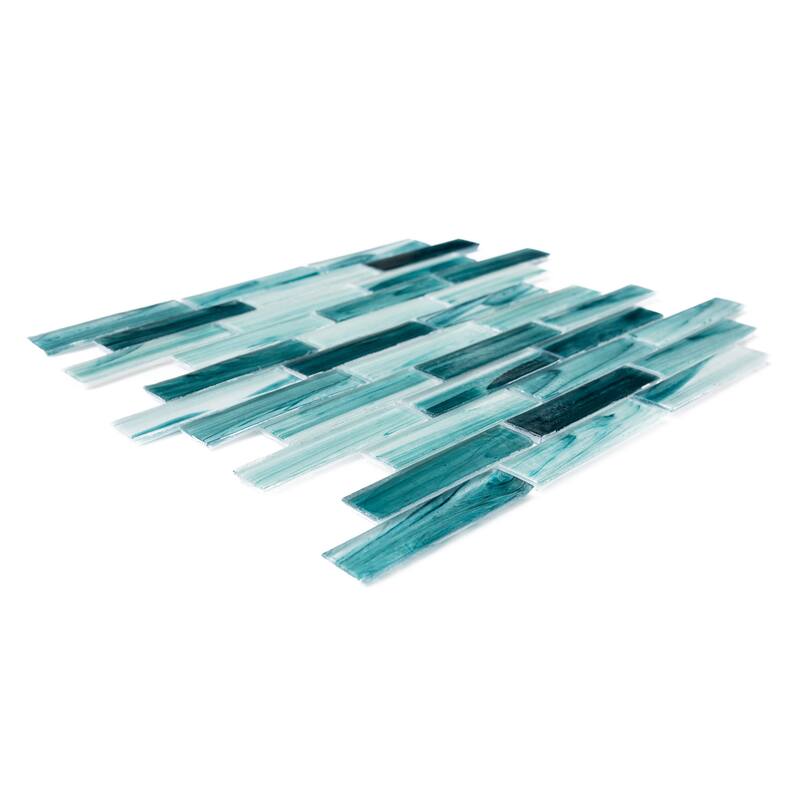 The Tile Life Island Antigua 12x12 Polished Glass Brick Mosaic Backsplash & Wall Tile