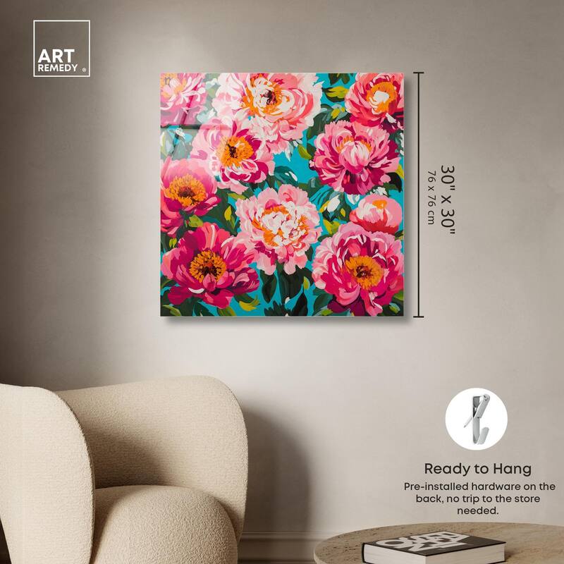 Maximalist Bloom Acrylic by Art Remedy, Ready to Hang