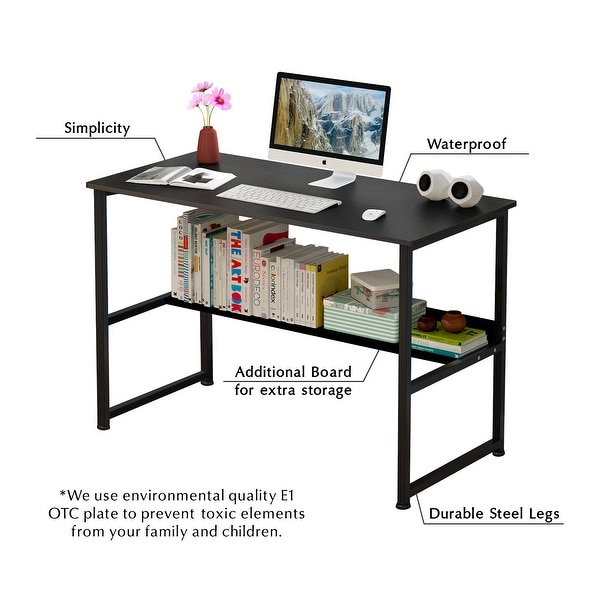 Office Desks Computer Desk Rustic Wood Tone Table Plain Simple Lap