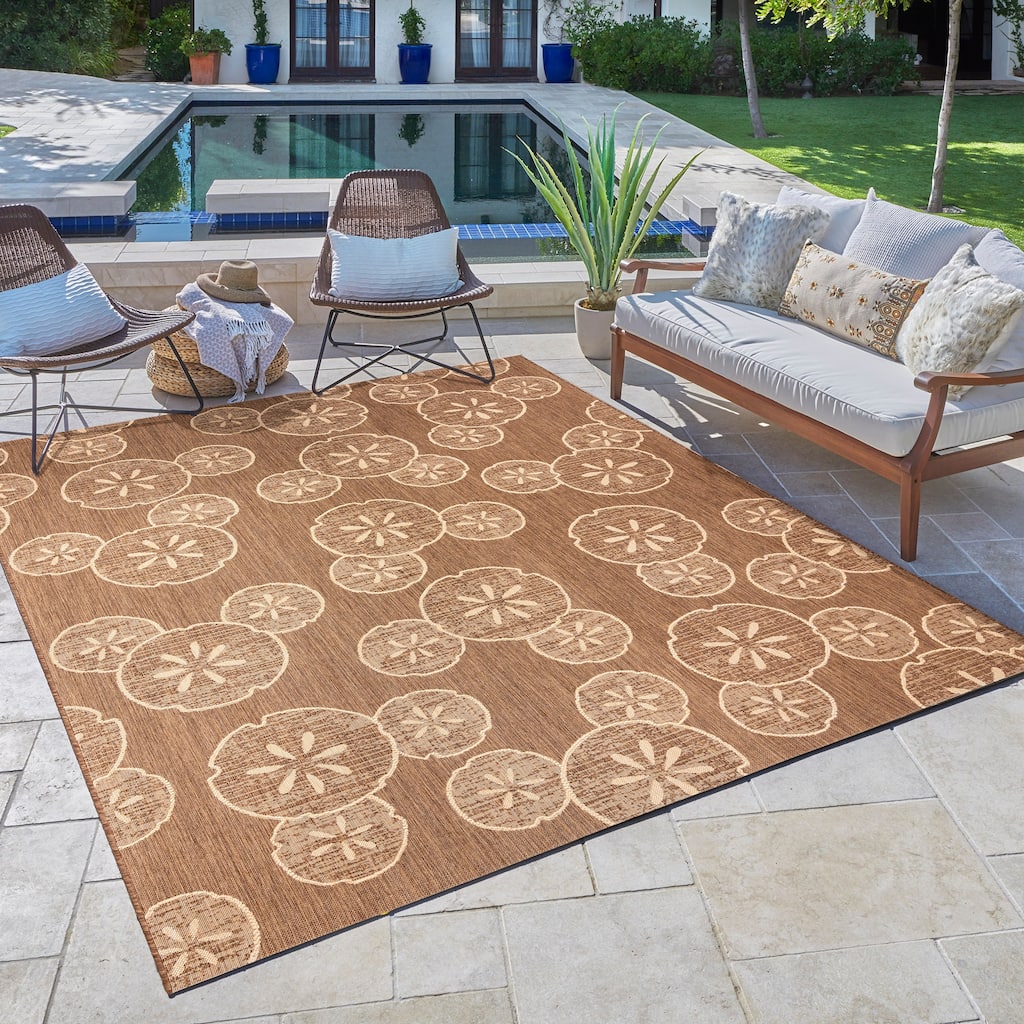 Disney Licensed Mickey Mouse Indoor Outdoor Flatweave Area Rug Tropical Surfing Polypropylene Coastal Accent Rug