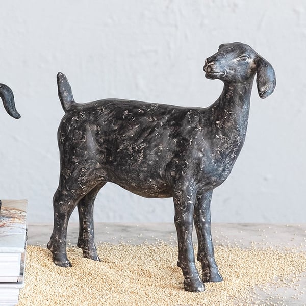 slide 2 of 10, Resin Goat Accent Decor with Cast Iron Finish 9.3"L x 3.0"W x 9.3"H