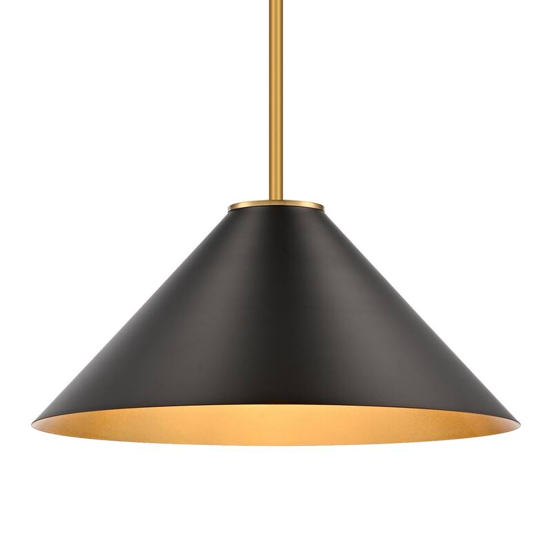 LamQee 1 -Light Metal Cone Pendant Light Adjustable Hanging Lighting - 15.7inch