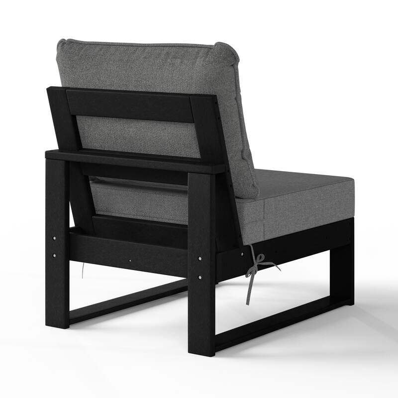 Endless Patio Deep Seating Armless Chair with Black Frame