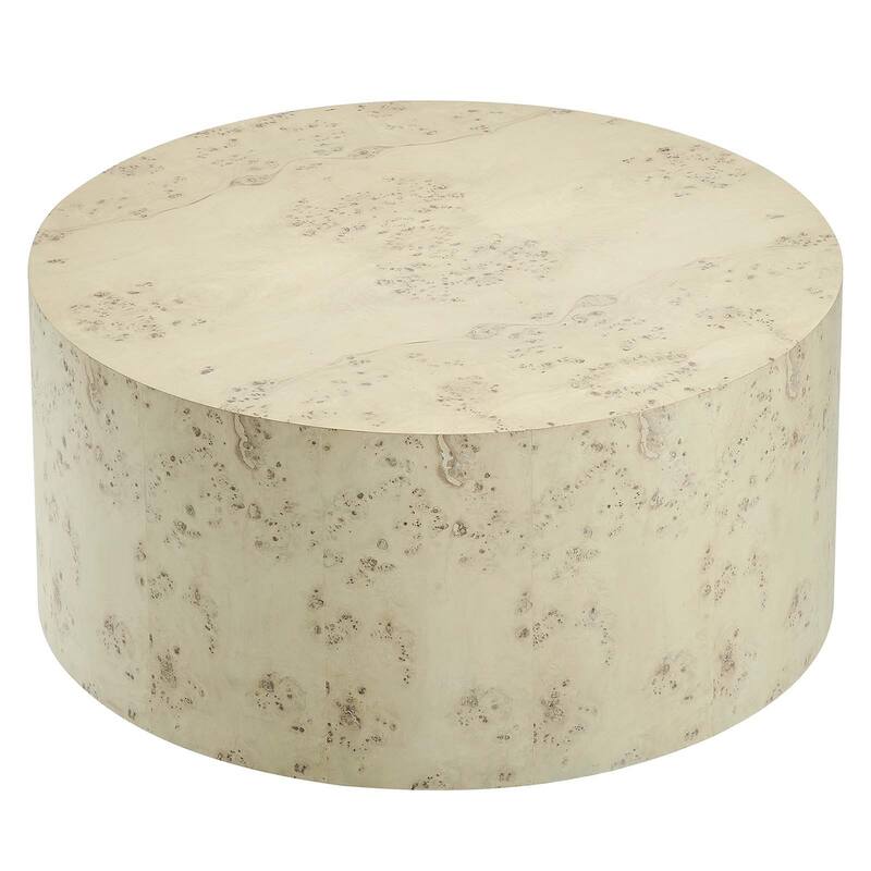 Penrod Mid-Century Burl Wood Round Coffee Table