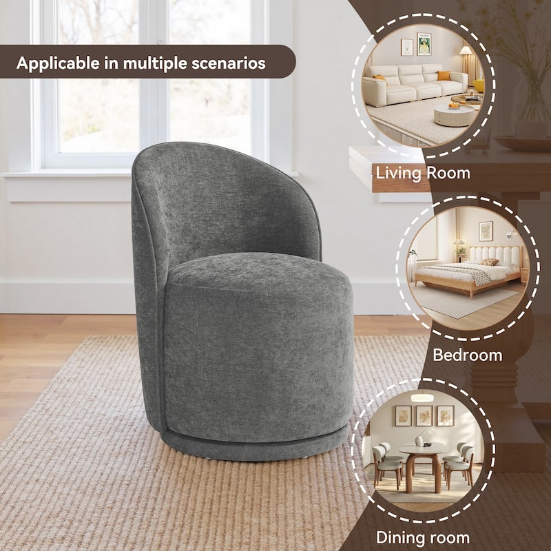 23" W Upholstered Swivel Side Chair for Dining Room, Balcony, Parlour