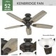 preview thumbnail 6 of 10, Hunter 52" Kenbridge Low Profile Ceiling Fan with LED Light Kit and Pull Chain