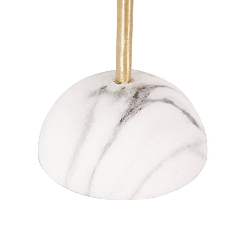 Gold Metal 12 Slot Jewelry Stand with White Base