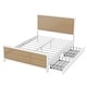 preview thumbnail 8 of 10, Contemporary Lodge Style Queen Size Platform Bed,Solid Metal Bed with Storage Drawers,Unique Headboard and Footboard