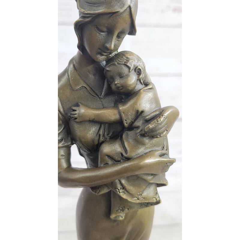 Mother Holding Baby Child Bronze Statue Sculpture Figure Original Vitaleh 14 Inches X 7 Inches