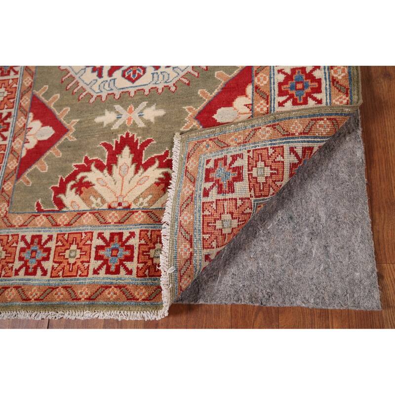 Geometric Kazak Oriental Foyer Rug Handmade Wool Carpet - 3'2" x 4'9"