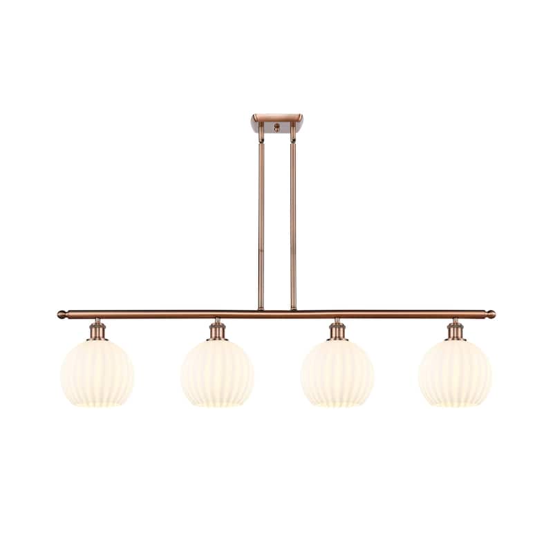 Innovations Lighting 516-4I-11-48-White Venetian-Indoor Pendant Large - Antique Copper / White Venetian