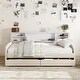 preview thumbnail 4 of 12, Twin Size Upholstered Platform Bed with Headboard and Storage Drawers, Velvet Fabric with Built-in Shelf