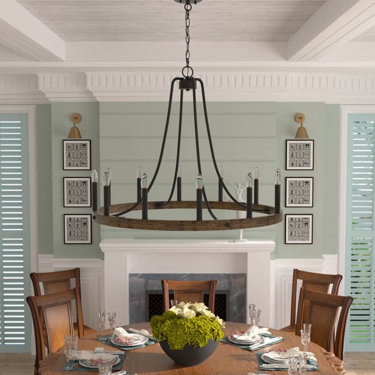 Acroma 12-light Farmhouse Modern Wagon Wheel Chandelier - N/A