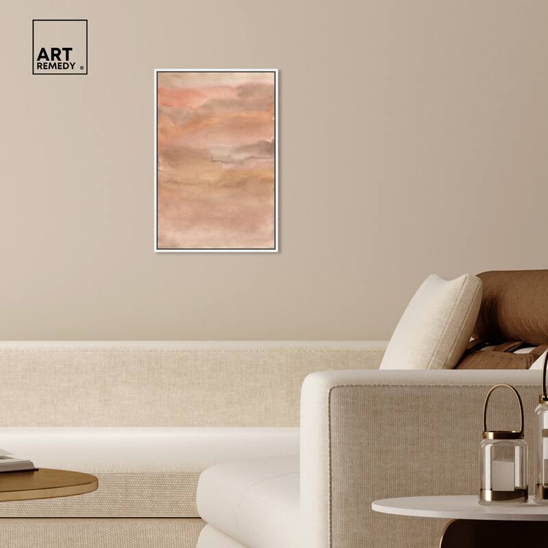 Art Remedy Sienna Pigments Blend Framed Boho Abstract 1 Piece Canvas Wall Art