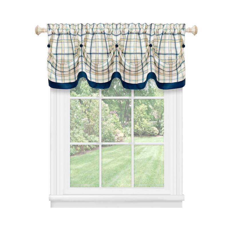 Tattersall Tuck Valance with Buttons - 58x14