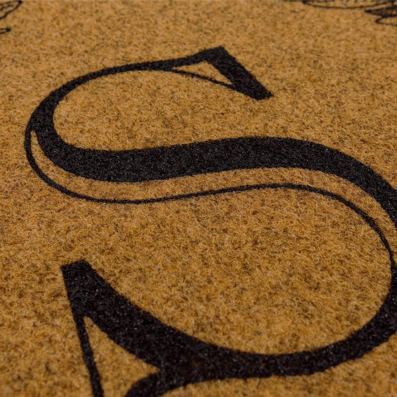 Mohawk Home Monogram Initial Faux Coir All Weather Recycled Rubber Door Mat