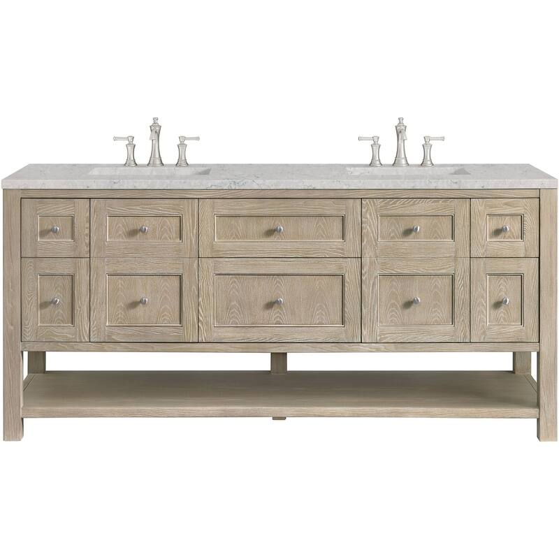 James Martin Vanities 330-V72-FEJP Breckenridge 72" Free Standing - Whitewashed Oak