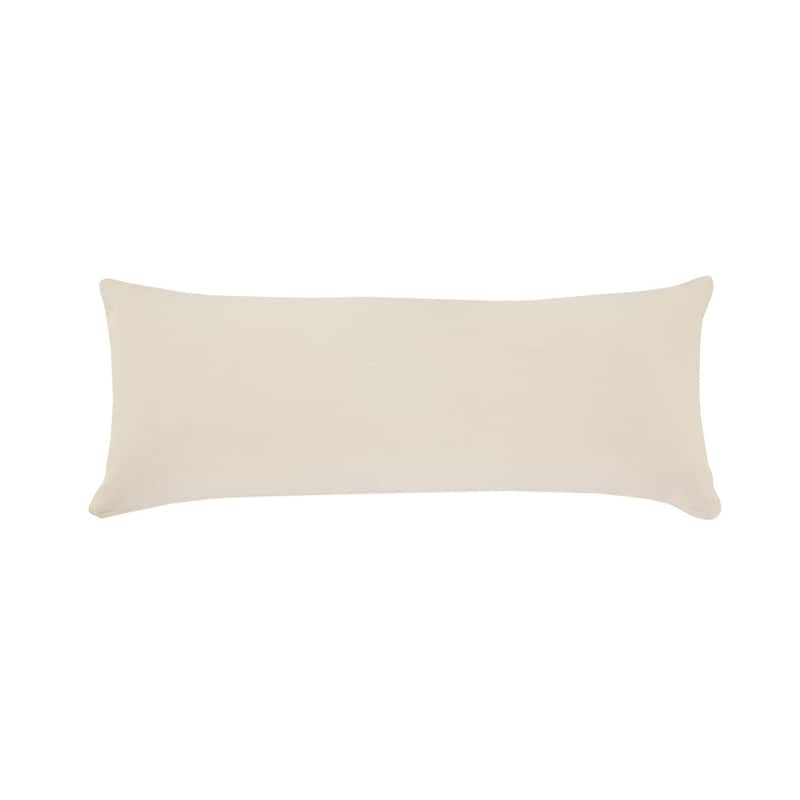 HomeRoots 14" X 36" Light Gray 100% Cotton Zippered Pillow