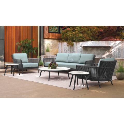 Nette 6-Piece Carbon and Pewter Sofa and Tables Set