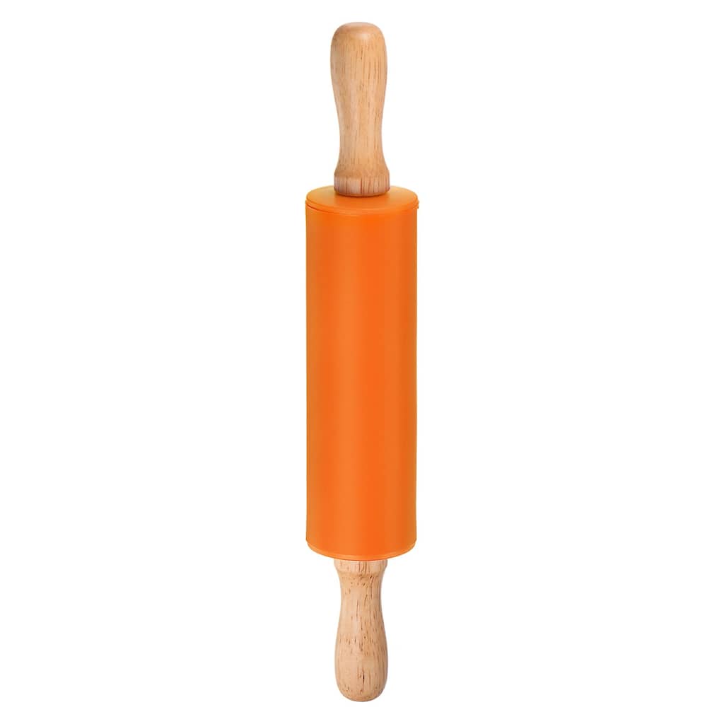 Silicone Rolling Pins for Baking 31cm x 4.2cm Orange