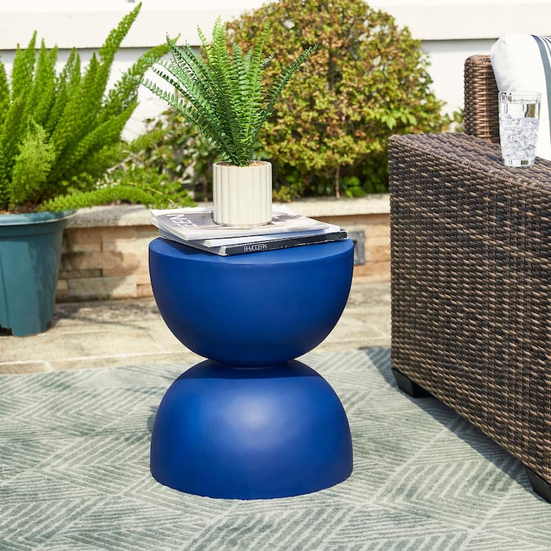 Glitzhome 18"H Modern MGO Faux Terrazzo Garden Stool Planter Stand - 15.75"L X 15.75"W X 17.75"H