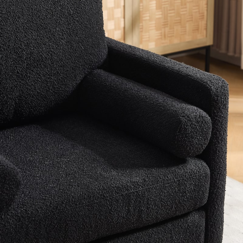 35.4"W Modern Reading Chair,Upholstered Accent Chair with Pillows and Wood Legs