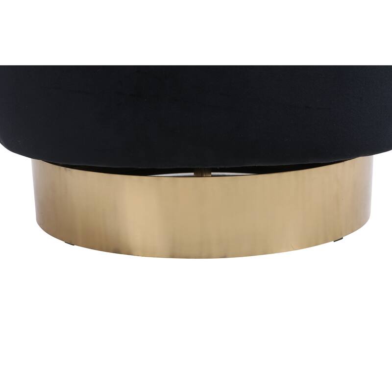 Velvet Swivel Barrel Chair with Gold Base & High-Density Foam