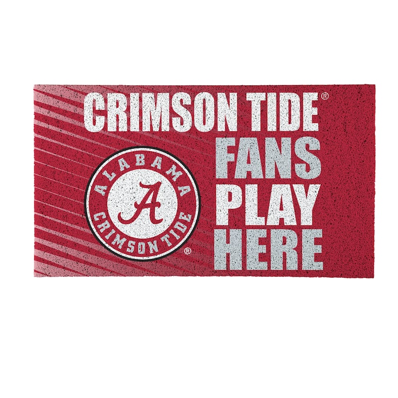 28 in. x 16 in. University of Alabama "Fans Play Here" PVC Door Mat