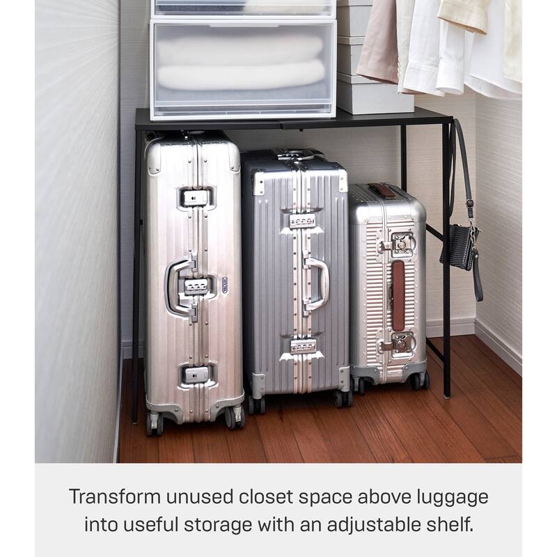Yamazaki Home Expandable Suitcase Rack, Steel, Expandable - L 18.9 x W 36.22 x H 33.46 inches