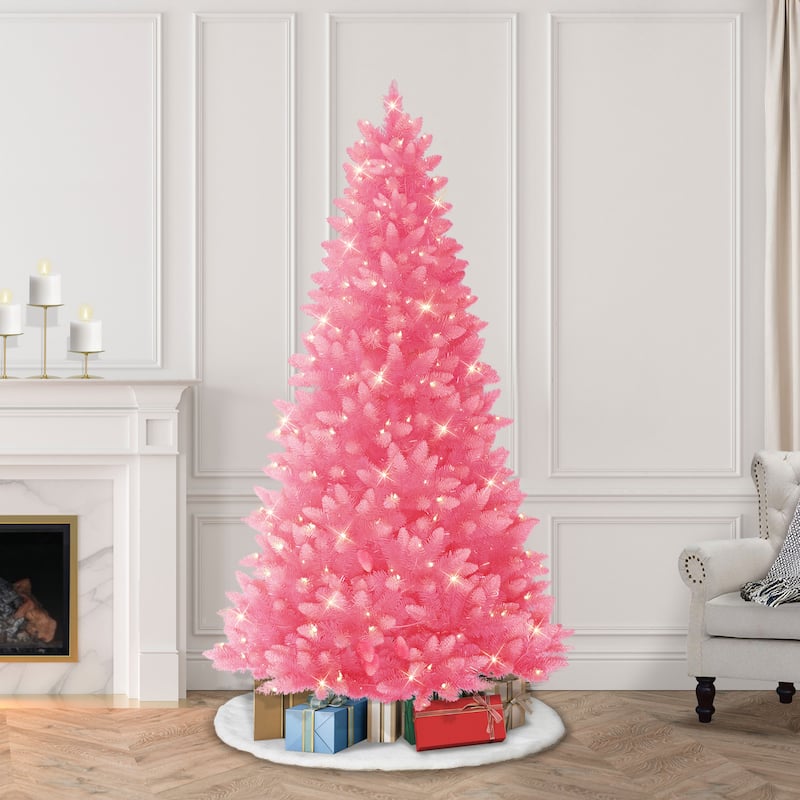 Puleo International 6.5' Pre-Lit Fashion Pink Artificial Christmas Tree - 6.5 - Pink