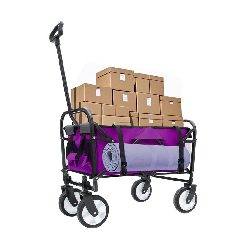 Foldable Wagon with Straps, Beach & Utility Cart, 225lb Capacity