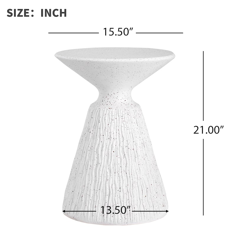 Christopher Knight Home - 15.50'' Retro Textured MGO Pedestal Side Table for Indoor and Outdoor Use - White Marble