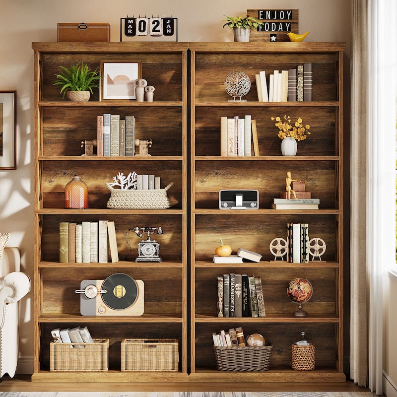 Freestanding Bookshelf, Wood Bookcase, Display Shelves Home Office Living Room Bedroom Storage