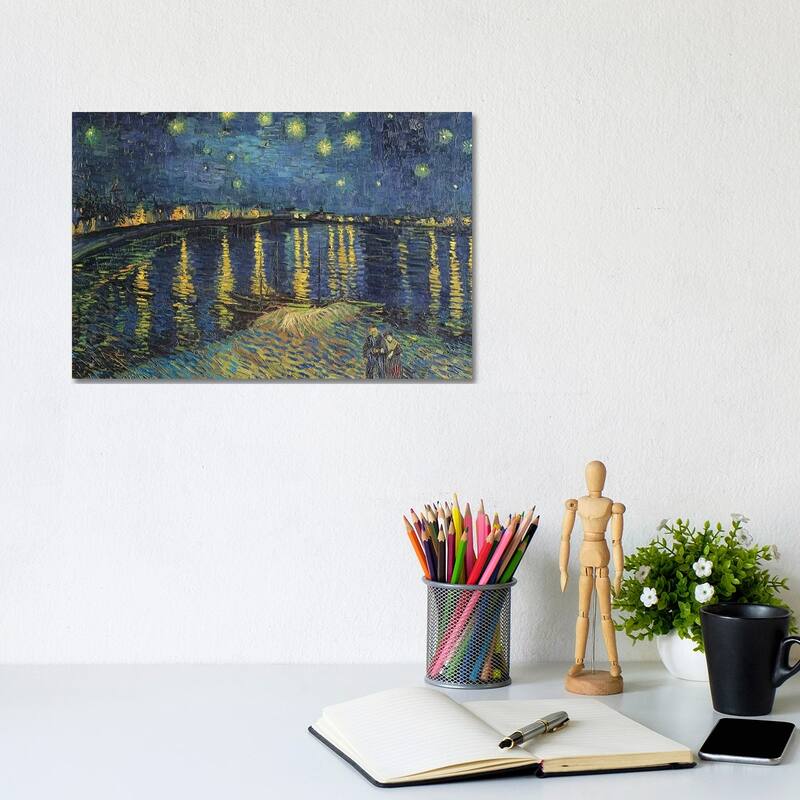 iCanvas "Starry Night Over The Rhone, 1888" by Vincent van Gogh Canvas Print - 8x12x0.75