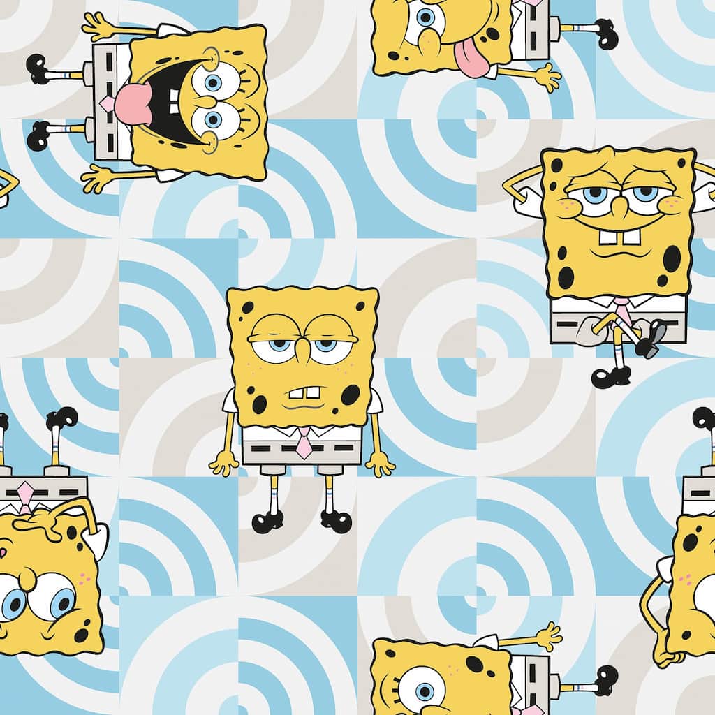 SpongeBob SquarePants Funny Faces Peel and Stick Wallpaper by RoomMates