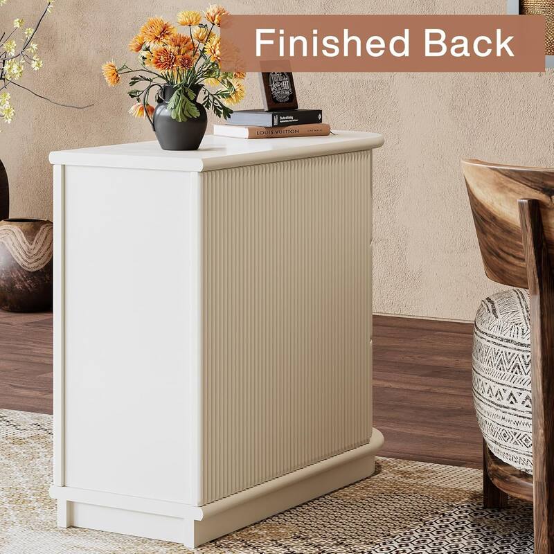3-Drawer Wooden End Table, Slim Sofa/Chair Side Table Nightstand for Living Room & Bedroom