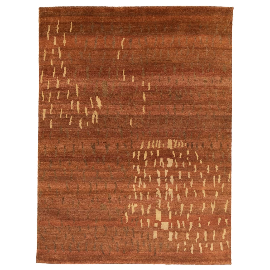 ECARPETGALLERY Hand-knotted Tangier Burnt Orange Wool Rug - 5'1 x 6'9