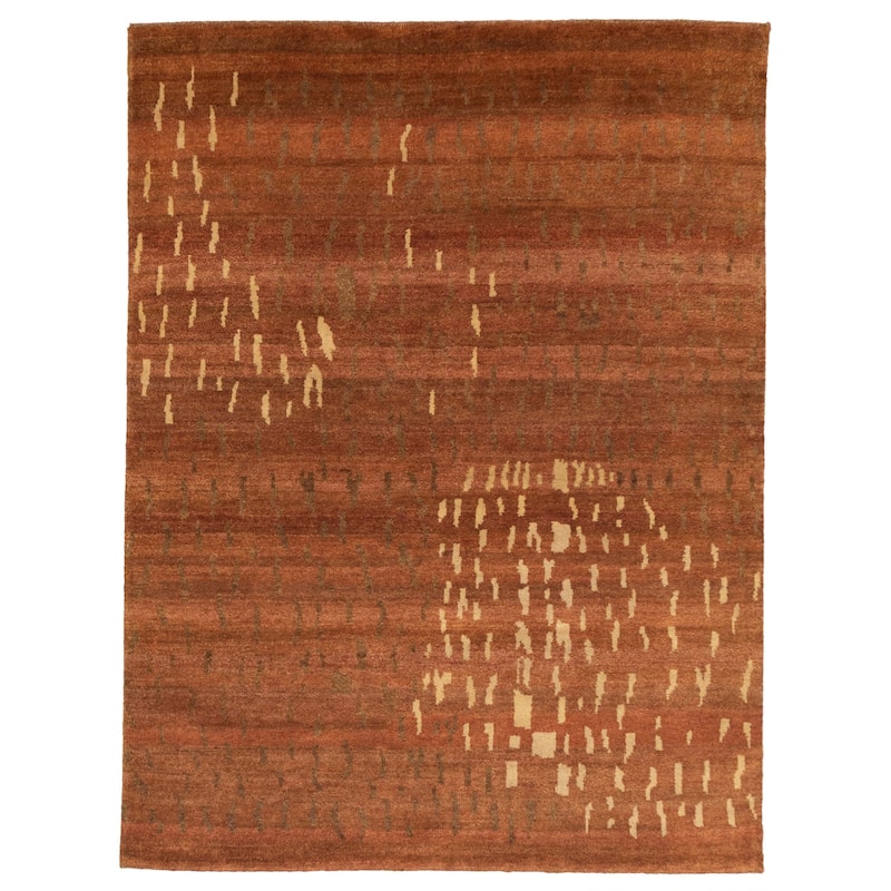 ECARPETGALLERY Hand-knotted Tangier Burnt Orange Wool Rug - 5'1 x 6'9