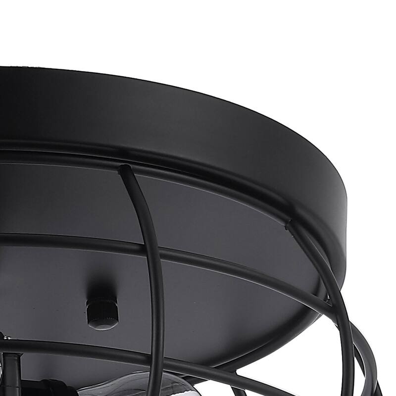 Black Retro Industrial Style Flush Mount Ceiling Light