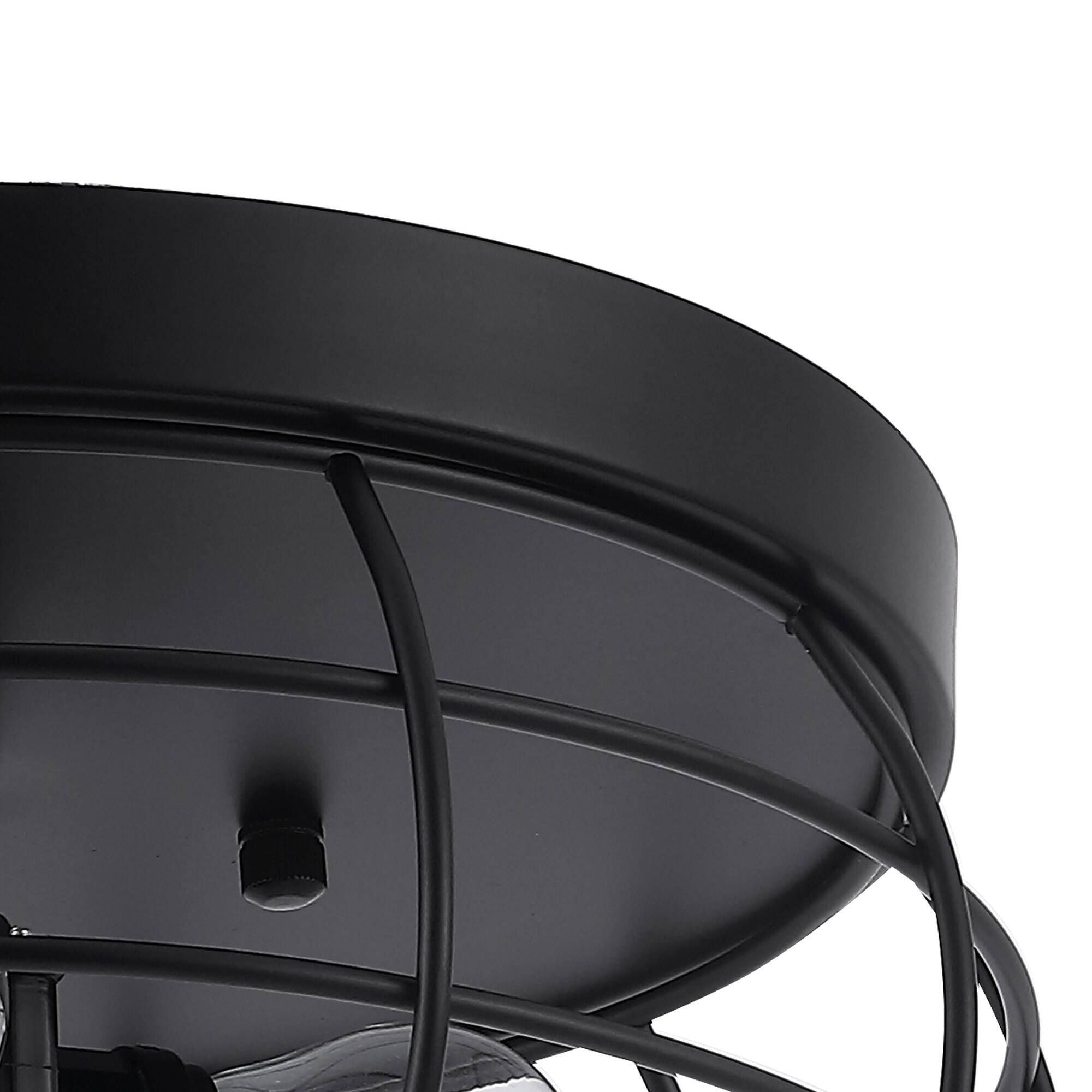 Black Retro Industrial Style Flush Mount Ceiling Light - Bed Bath ...