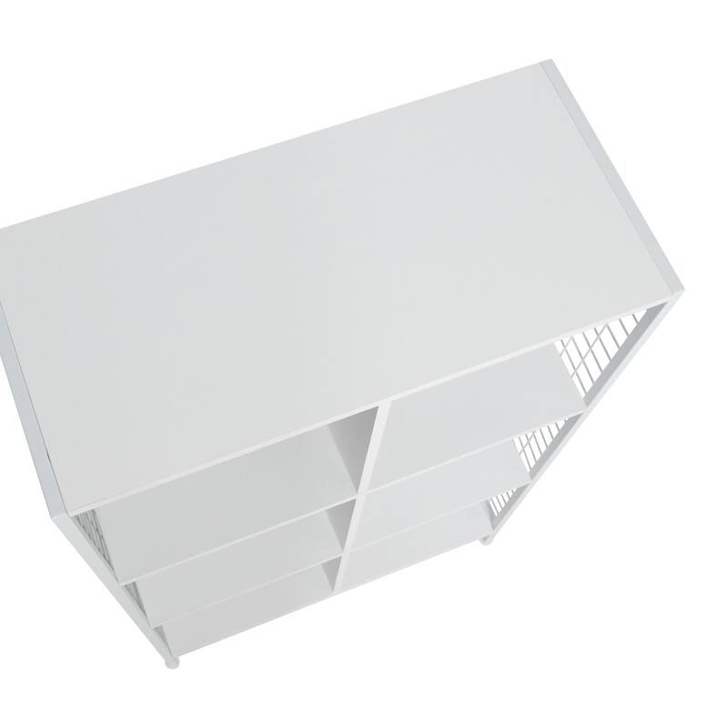 Household Essentials Cube Wall Shelves, 6 Cube Storage Wall Unit with Metal Mesh