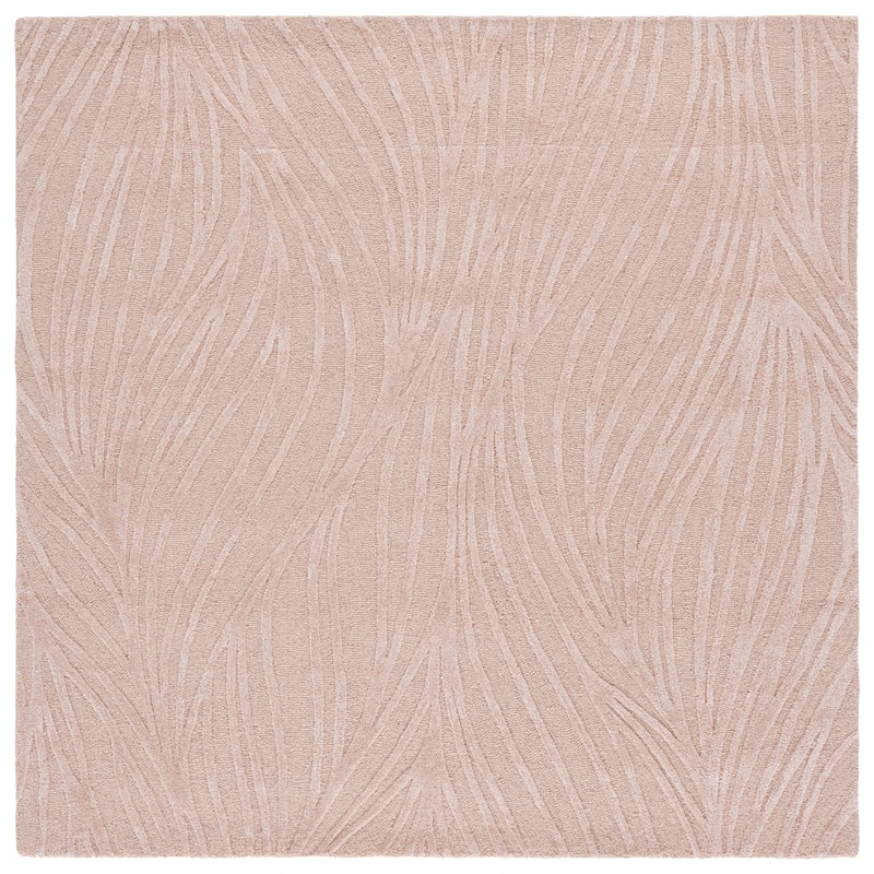 SAFAVIEH Handmade Glamour Fortunata Contemporary Wool Rug - 6' Square - Light Pink/Ivory