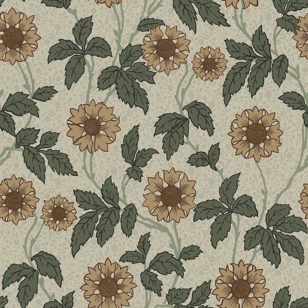 A-Street Prints Leilani Beige Floral Wallpaper
