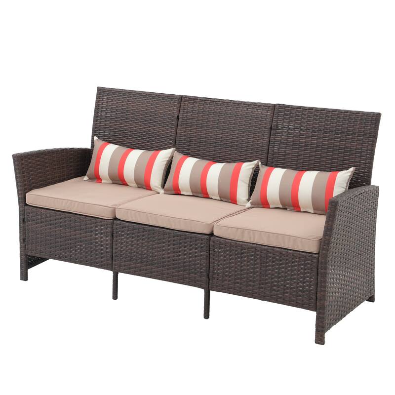 Outdoor 3-Seater Wicker Sofa
