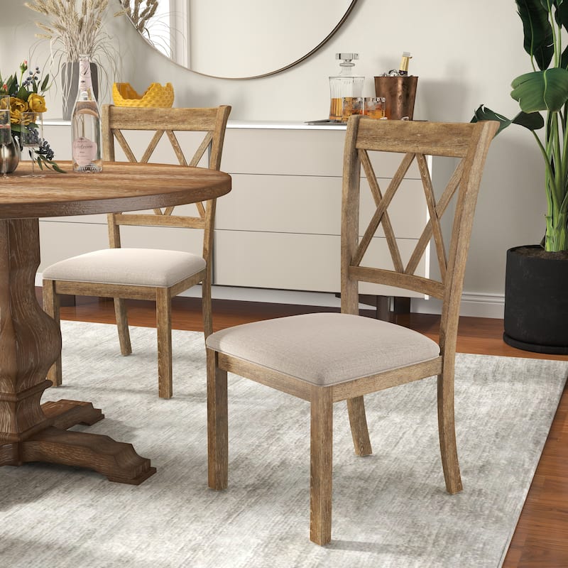Roundhill Furniture Havre 5-Piece Pedestal Round Dining Set