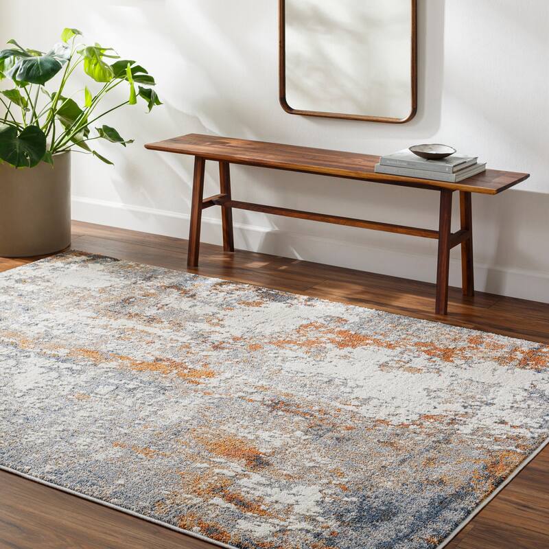Valet Modern & Contemporary Abstract Area Rug - Gray/Multi - 5' 3" x 7'