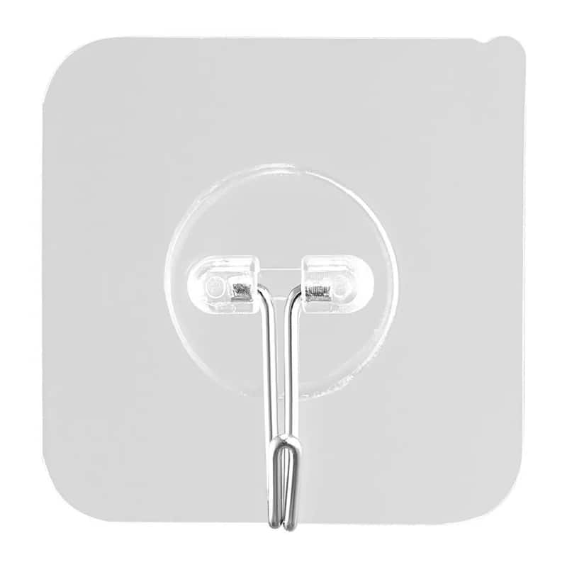 12-Pack Self-Adhesive Wall Hooks Stainless Steel with PVC Waterproof Surface for Home - 2.24 x 2.24 x 0.866 in