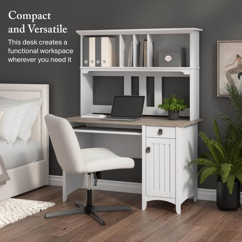 Bush Furniture Salinas Small Computer Desk with Storage Hutch