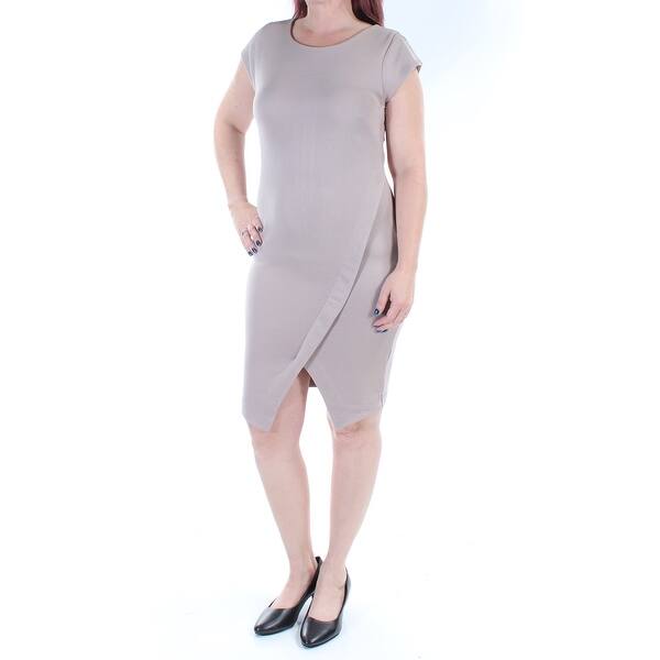Bar Iii Womens Beige Cap Sleeve Knee Length Body Con Dress Size Xl On Sale Overstock 21802886